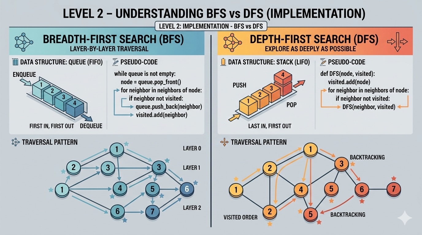Understanding BFS vs DFS — Implementation Guide