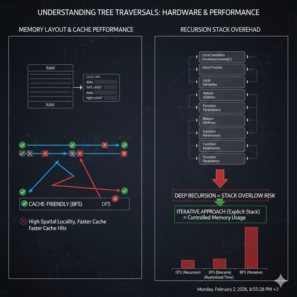 Memory layout and performance analysis of tree traversal algorithms
